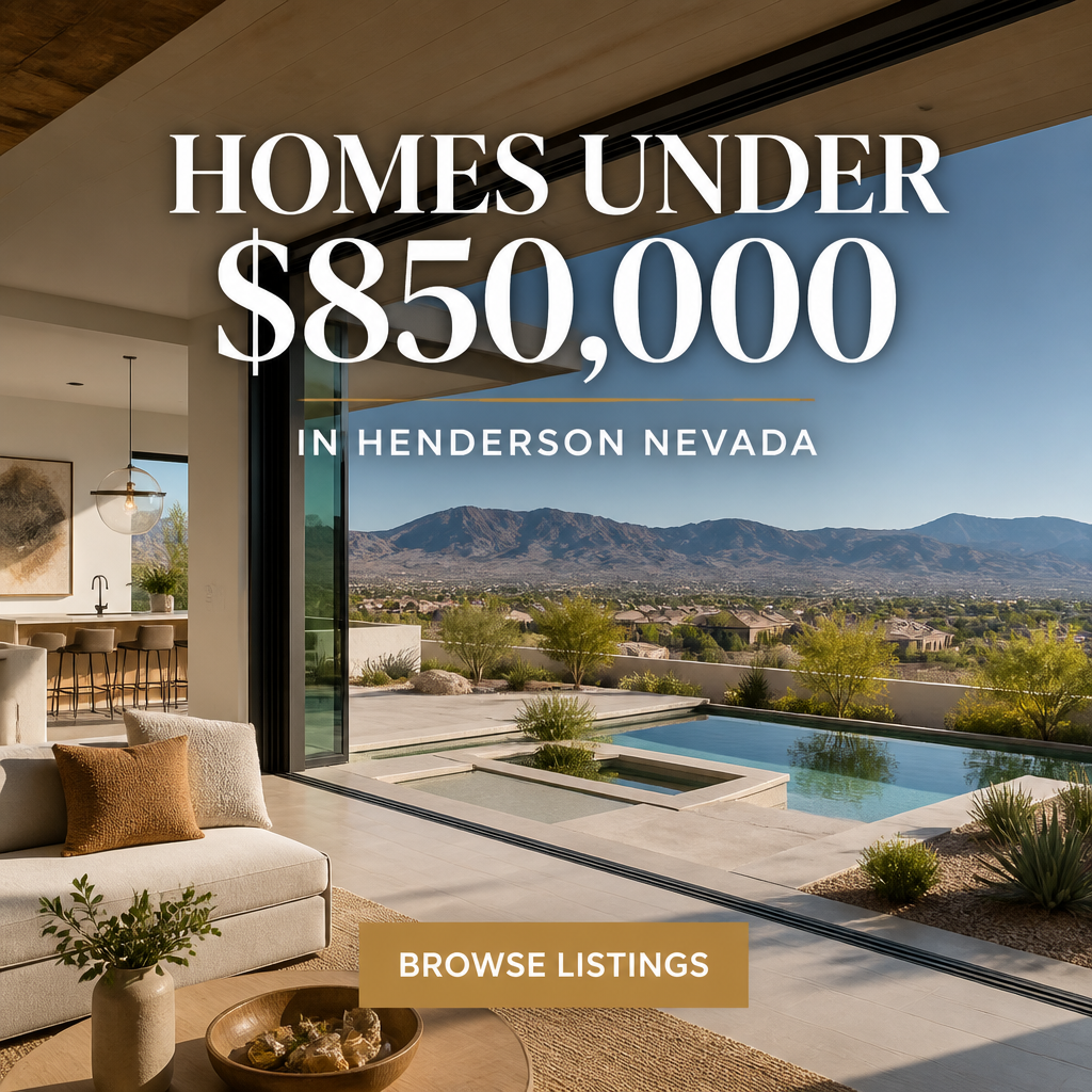 Homes Under $850,000 in Henderson Nevada Facebook lead ad with Browse Listings button