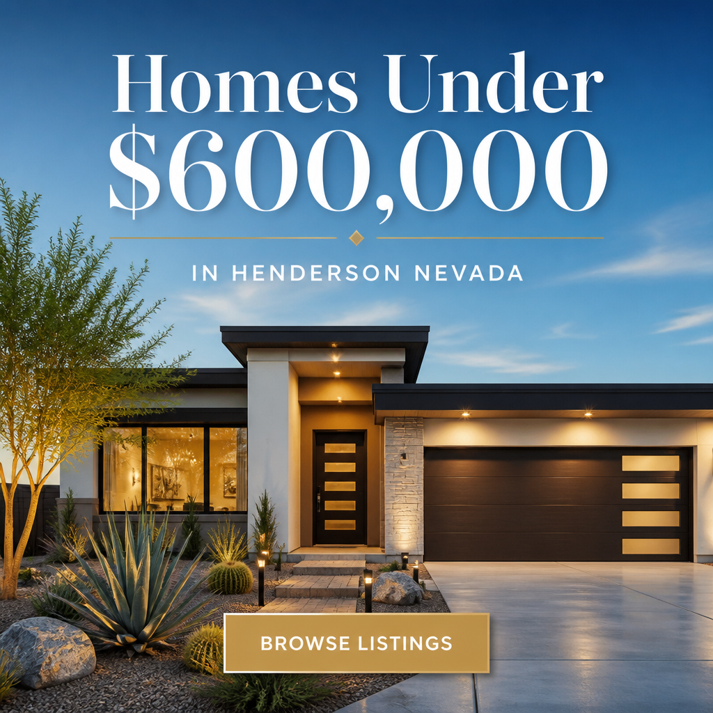 Homes Under $600,000 in Henderson Nevada Facebook ad creative