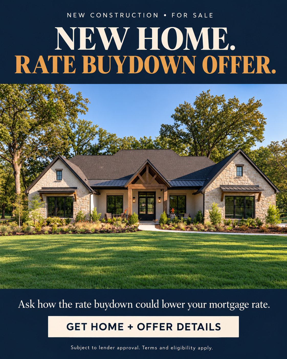 Illustrative new construction ad with rate buydown offer