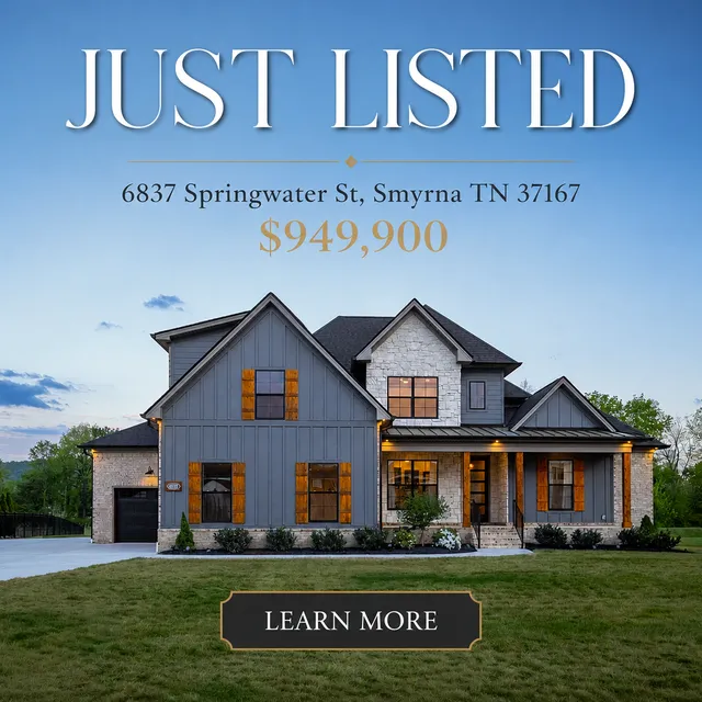 Just Listed ad creative for a Smyrna, Tennessee home at $949,900