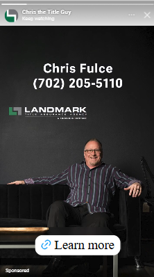 Landmark Title story ad by Chris Fulce on Facebook