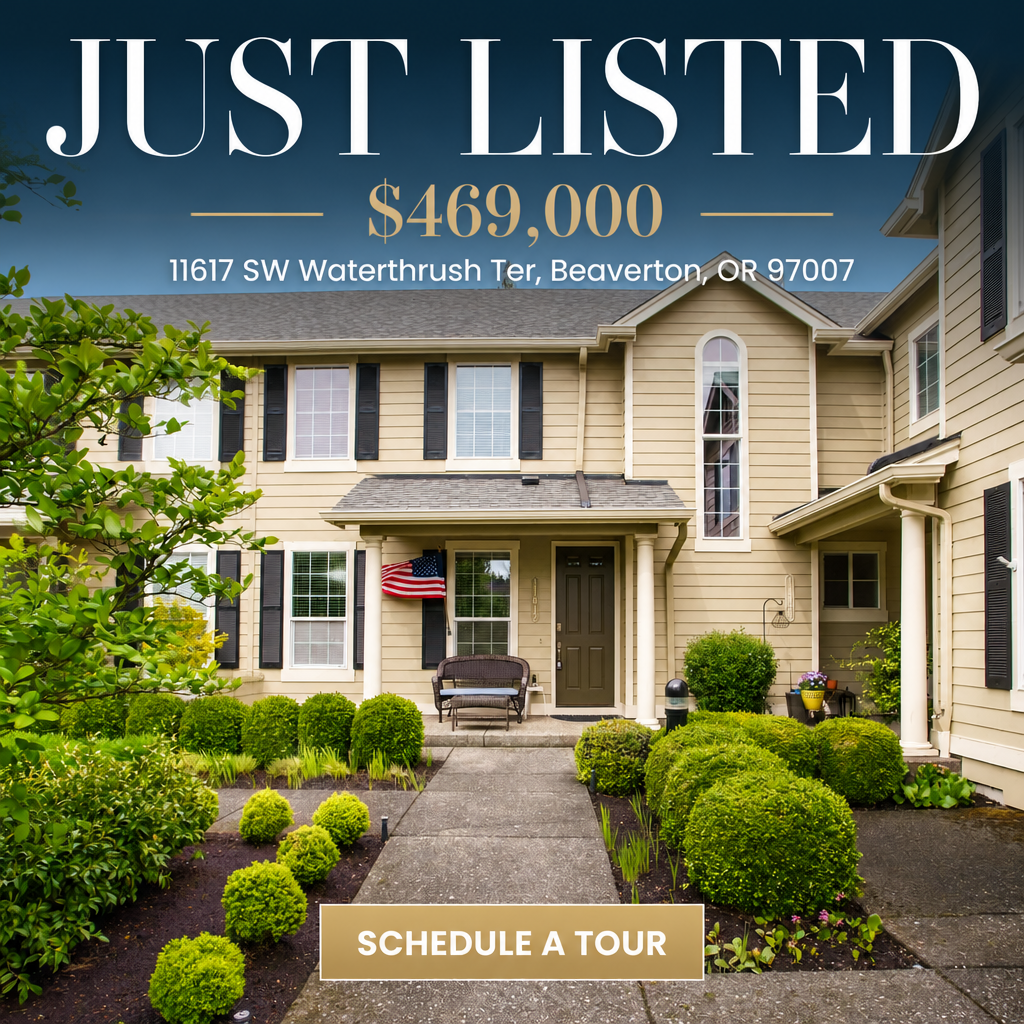 Just Listed Facebook & Instagram ad example - $469,000 home in Beaverton, OR run by a loan officer for their agent partner